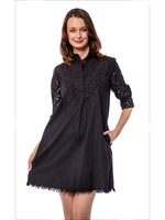 Load image into Gallery viewer, Chatham Black Eyelet Dress