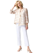 Load image into Gallery viewer, BEIGE/OFF-WHITE SHADOW STRIPE JACKET