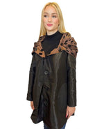Load image into Gallery viewer, REVERSIBLE RAINCOAT -Brown Polka Dots/Black