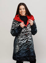 Load image into Gallery viewer, REVERSIBLE RAINCOAT - Zebra/Red Ombré