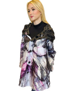 Load image into Gallery viewer, REVERSIBLE RAINCOAT -Black Polka Dots/Black Orchid
