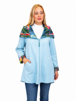 Load image into Gallery viewer, REVERSIBLE RAINCOAT - Springtime/Blue
