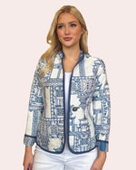 Load image into Gallery viewer, Reversible Pagoda Print Blue and White Jacket
