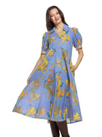 Load image into Gallery viewer, Montauk Dress Blue Dragon Print