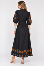 Load image into Gallery viewer, Uncle Frank Embroidery Dress in Black