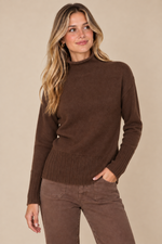 Load image into Gallery viewer, Funnel Neck Sweater- Heather Brown