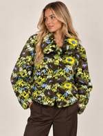 Load image into Gallery viewer, Floral Faux Fur Jacket- Brown Multi