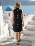 Load image into Gallery viewer, Toofan Black Button Dress