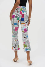 Load image into Gallery viewer, NEWSPAPER PRINT FLARE PANT