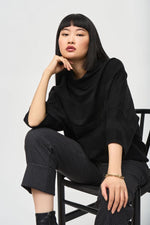 Load image into Gallery viewer, BOXY MOCK NECK TOP - Black