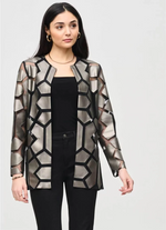 Load image into Gallery viewer, GEOMETRIC PATTERN JACKET - Gunmetal