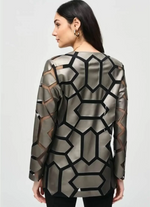 Load image into Gallery viewer, GEOMETRIC PATTERN JACKET - Gunmetal