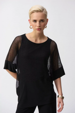 Load image into Gallery viewer, MESH AND SILKY KNIT COCOON TOP