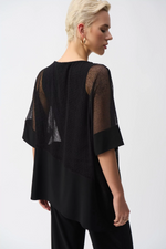 Load image into Gallery viewer, MESH AND SILKY KNIT COCOON TOP