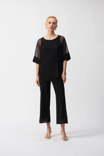 Load image into Gallery viewer, MESH AND SILKY KNIT COCOON TOP