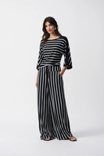 Load image into Gallery viewer, STRIPED SILKY WIDE-LEG PANT