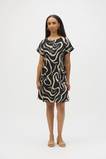 Load image into Gallery viewer, ABSTRACT PRINT A-LINE DRESS