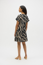 Load image into Gallery viewer, ABSTRACT PRINT A-LINE DRESS