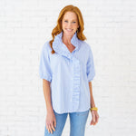 Load image into Gallery viewer, Caryn Lawn- Sissy Stripe Top Blue