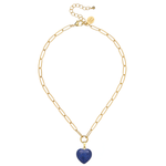 Load image into Gallery viewer, AUDREY HEART NECKLACE- BLUE LAPIS