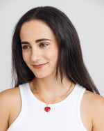 Load image into Gallery viewer, AUDREY HEART NECKLACE- CHERRY QUARTZ