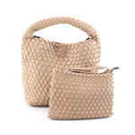 Load image into Gallery viewer, Medium Woven Hobo Crossbody Bag- Khaki