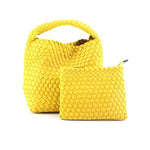 Load image into Gallery viewer, Medium Woven Hobo Crossbody Bag- Yellow
