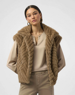 Load image into Gallery viewer, Chevron Faux Fur Mock Neck Vest