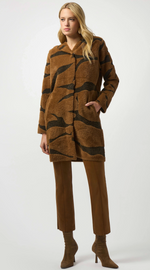 Load image into Gallery viewer, Feather Yarn Animal Jacquard Hooded Coat