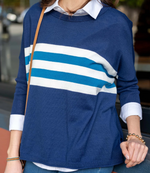 Load image into Gallery viewer, Catalina Crewneck Sweater - Navy/Teal