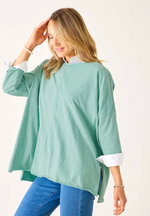 Load image into Gallery viewer, Catalina Slub Tee - Sea Foam Green Stitches