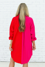 Load image into Gallery viewer, Carter Contrast Dress : Pink and Red