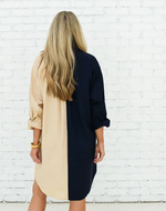 Load image into Gallery viewer, Carter Contrast Dress : Navy and Khaki