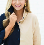 Load image into Gallery viewer, Carter Contrast Dress : Navy and Khaki