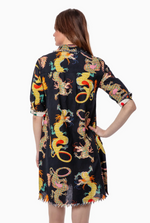 Load image into Gallery viewer, Dizzy Lizzie Chatham Dress Black Dragon