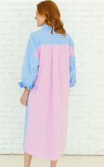 Load image into Gallery viewer, Libby Stripe Dress Wedgewood