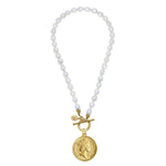 Load image into Gallery viewer, QUEEN ELIZABETH COIN ON PEARL NECKLACE