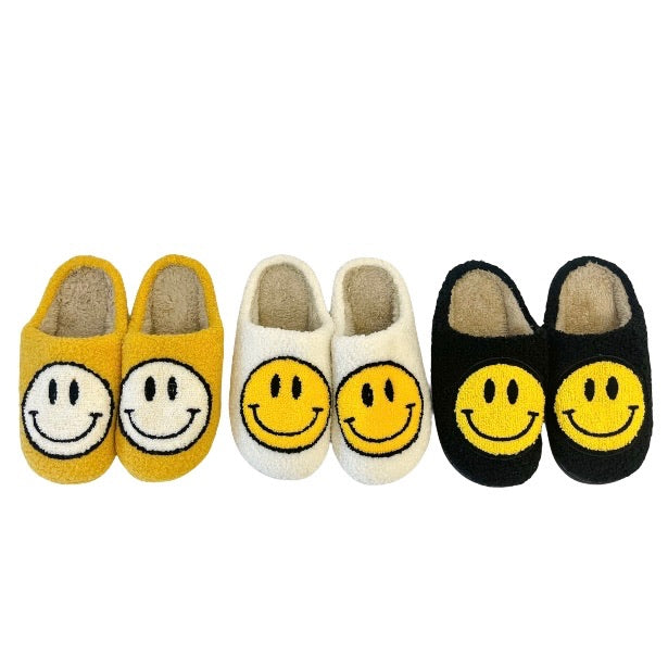 SMILEY FACE SLIPPERS Yellow Carriage House Clothing