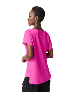 COWL NECK TOP - Ultra Pink