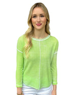 Load image into Gallery viewer, WAFFLE WEAVE SWEATER  - Lime Green
