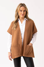 Load image into Gallery viewer, CAP SLEEVE CARDIGAN - Camel
