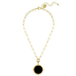 Load image into Gallery viewer, IDA PAPERCLIP NECKLACE - BLACK ONYX
