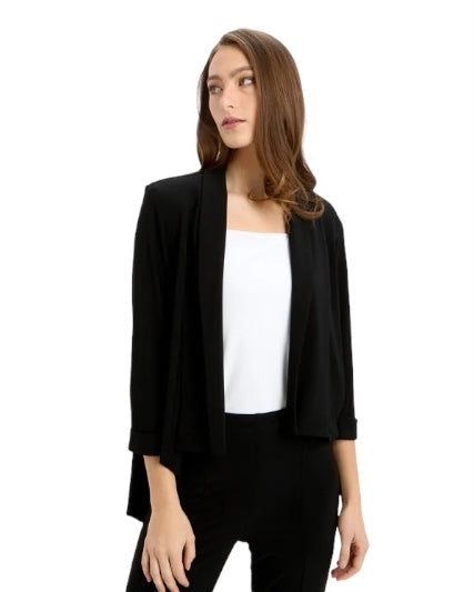 SHAWL COLLAR COVER UP - Black