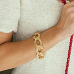 Load image into Gallery viewer, GOLD TEXTURED DOUBLE LINK BRACELET
