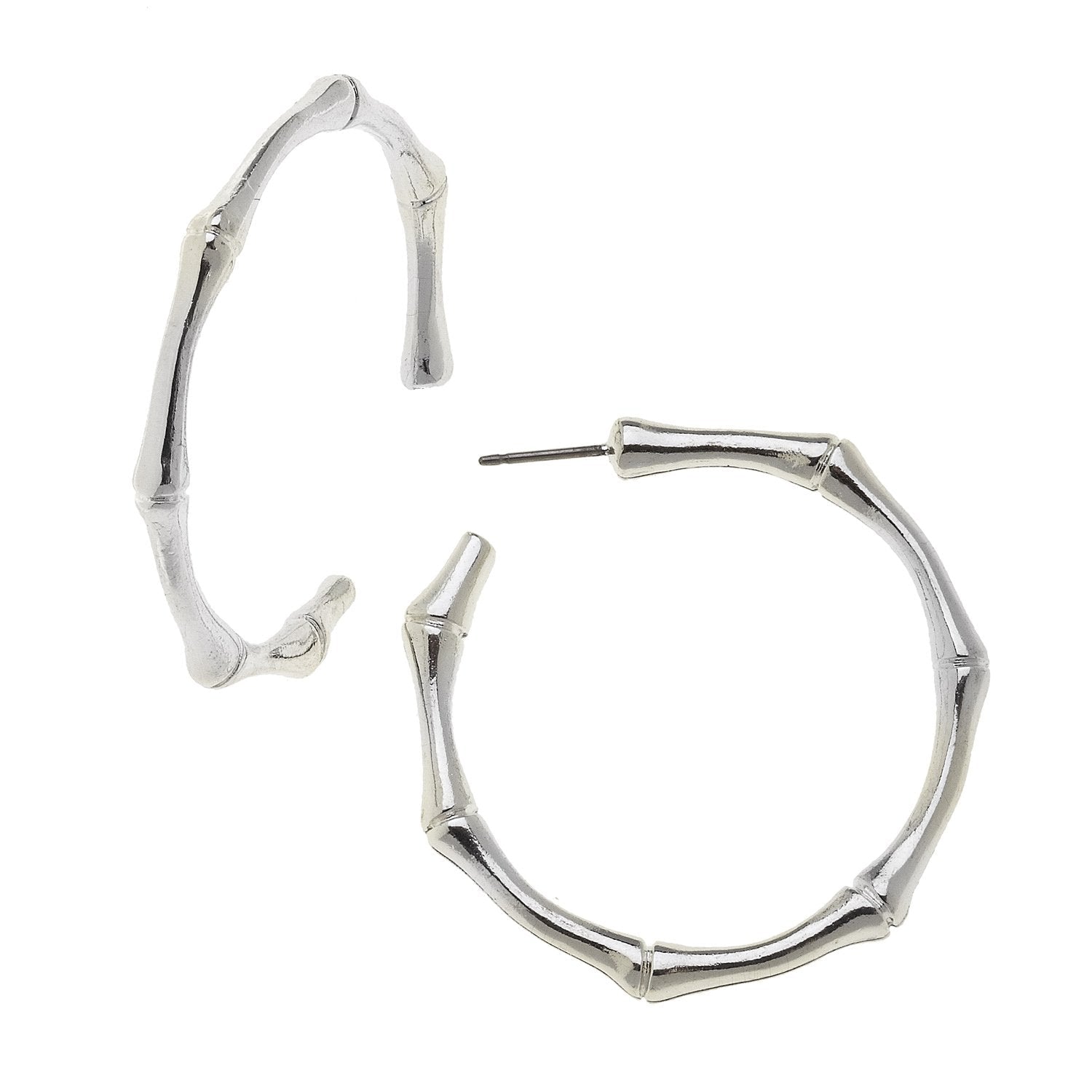BAMBOO HOOPS - Silver