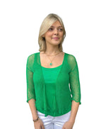 Load image into Gallery viewer, MESH CARDIGAN - KELLY GREEN
