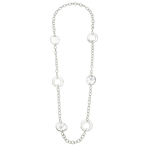 SILVER LONG CIRCLE CHAIN NECKLACE