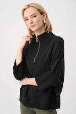 Load image into Gallery viewer, Brushed Viscose And Nylon Funnel-Neck Sweater Black
