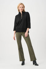 Load image into Gallery viewer, Brushed Viscose And Nylon Funnel-Neck Sweater Black
