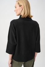Load image into Gallery viewer, Brushed Viscose And Nylon Funnel-Neck Sweater Black
